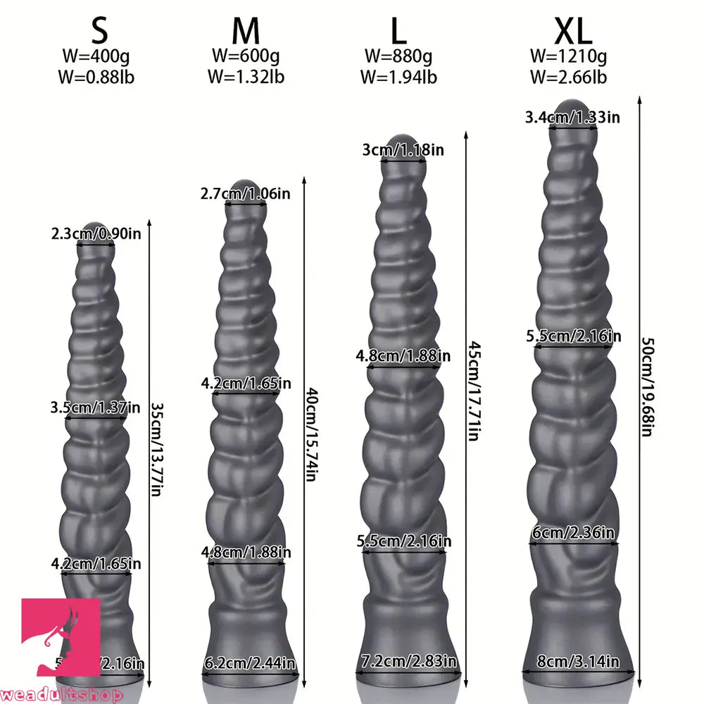 13.77in 15.74in 17.71in 19.68in Long Screw Anal Whip Huge Clit Soft Dildo