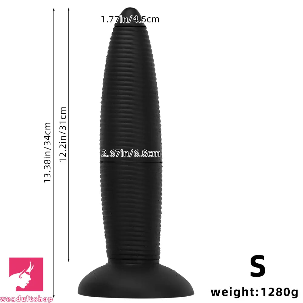 13.38in 14.96in Pointed Large Long Threaded Anal Plug Dildo For Anal Sex