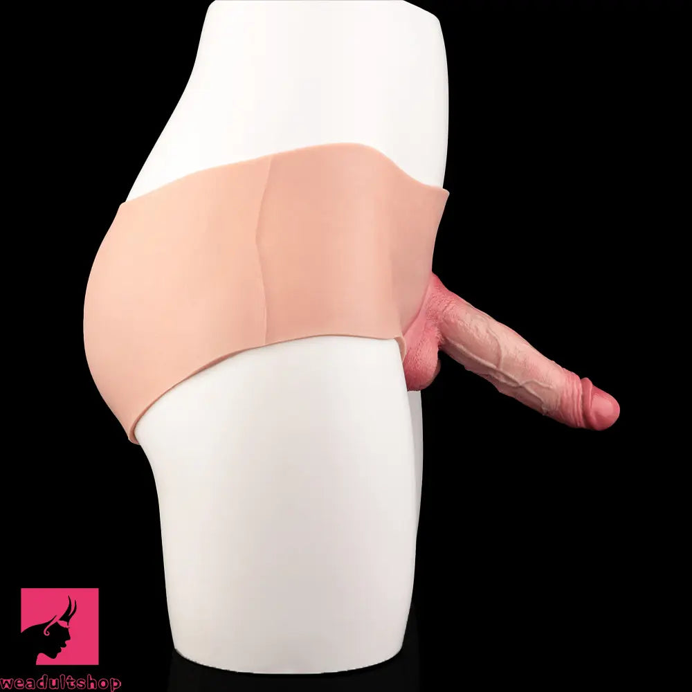 6.77in Hollow Penis Dildo Sleeve Silicone Soft Pants For Women Fucking