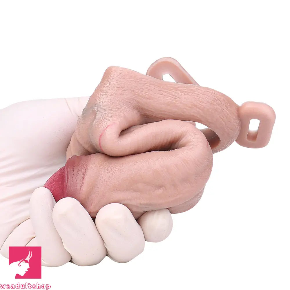 7.16in Strap on Penis Extender Uncut Cock Sleeve Dildo For G-Spot Anus