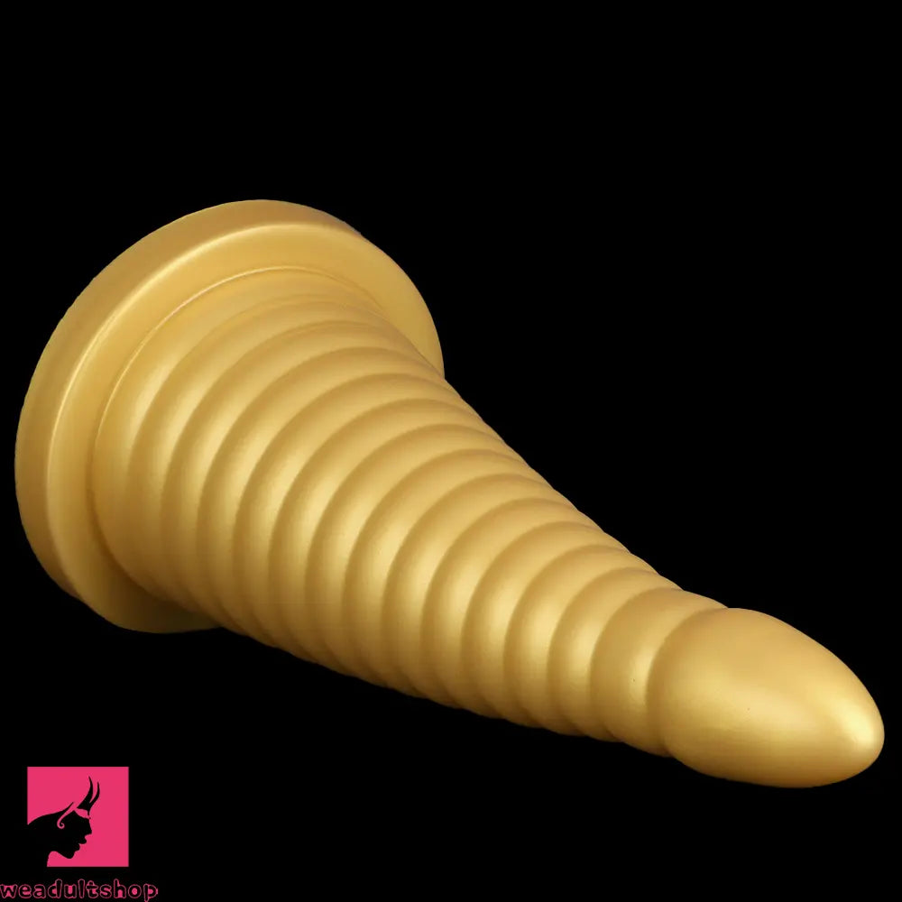 10.23in 14.56in Large Thread Gold Silicone Pagoda Thick Large Anal Dildo