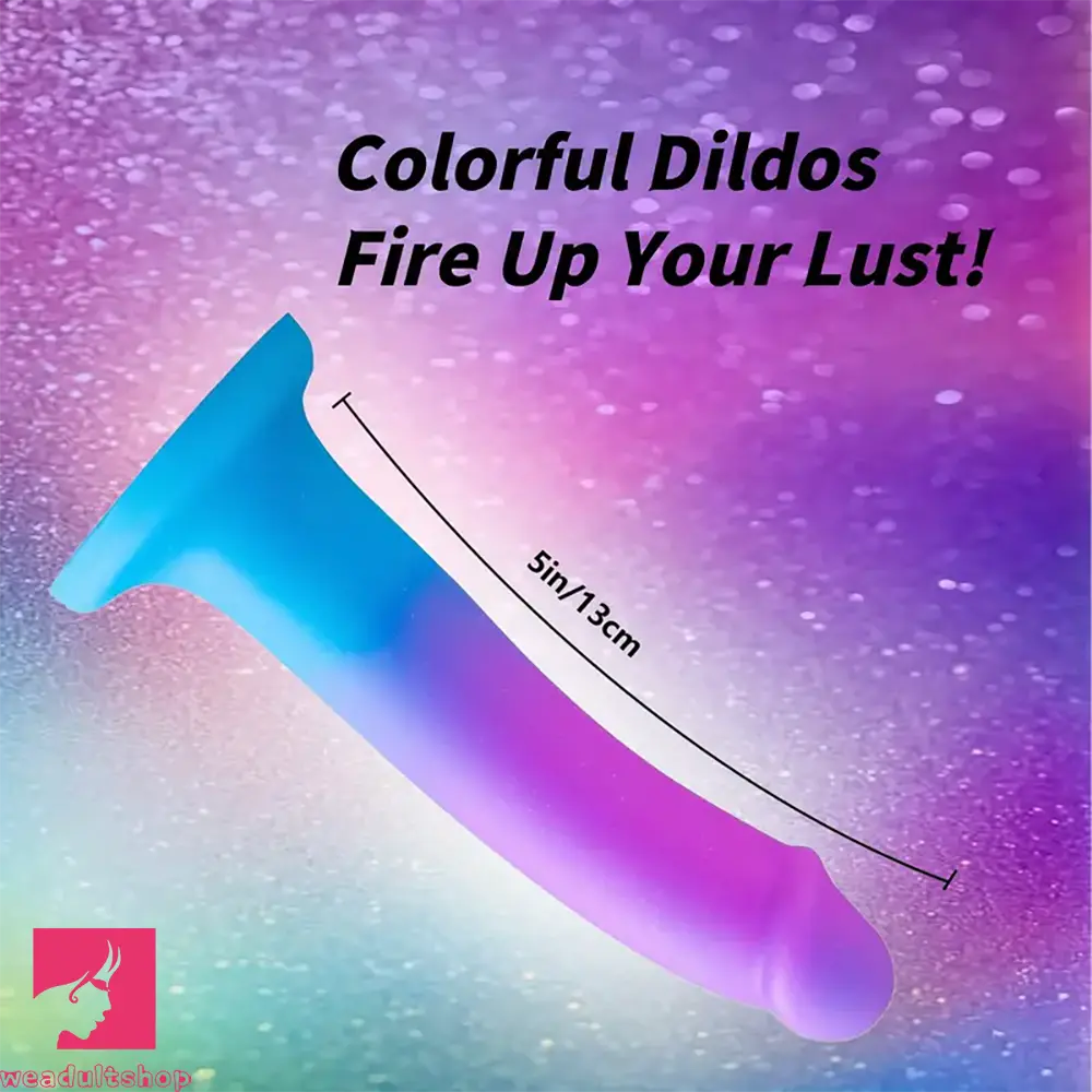 5.5in Colorful Soft Silicone Beginner-Friendly Dildo For Erotic Hands-Free