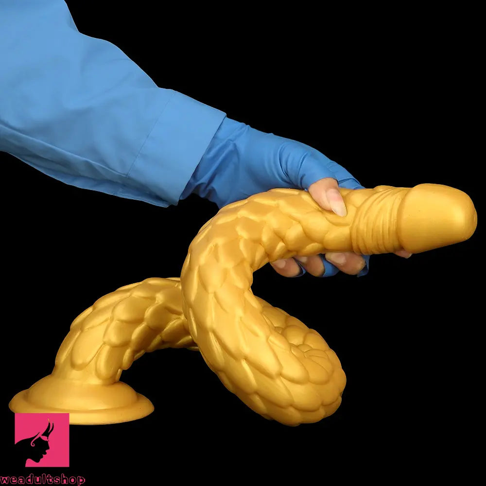 24.4in Gold Silicone Extra-long Scales Huge Dildo For Women Men Cock