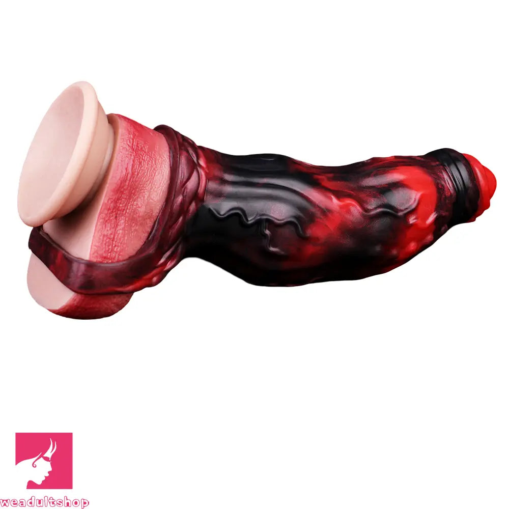 6.18in 6.85in 7.95in Uncut Dog Knot Spiked Soft Dildo Sleeve Penis Extender