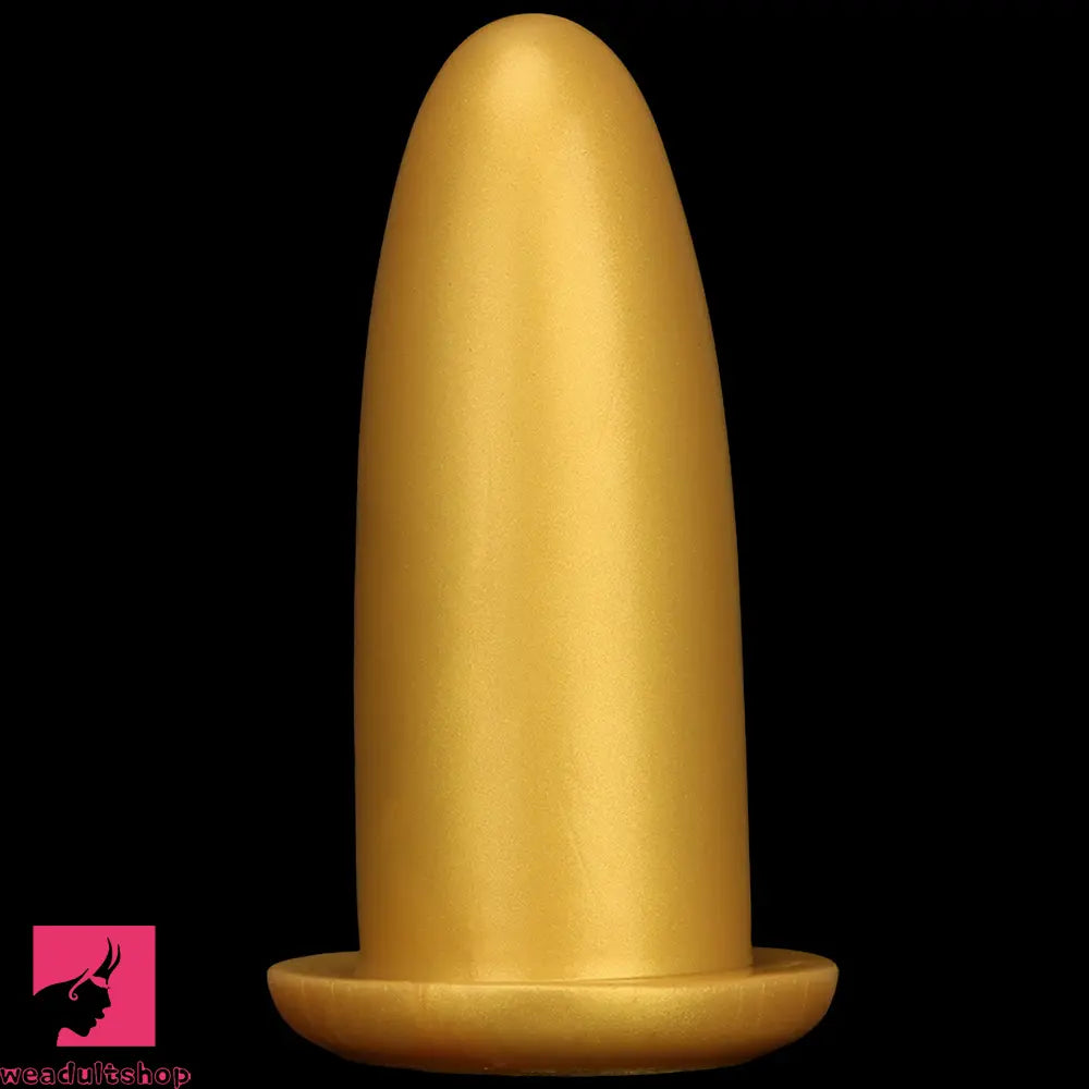 4.72in 5.7in 7.08in 8.26in Gold Silicone Soft Thick Missile Design Dildo Toy