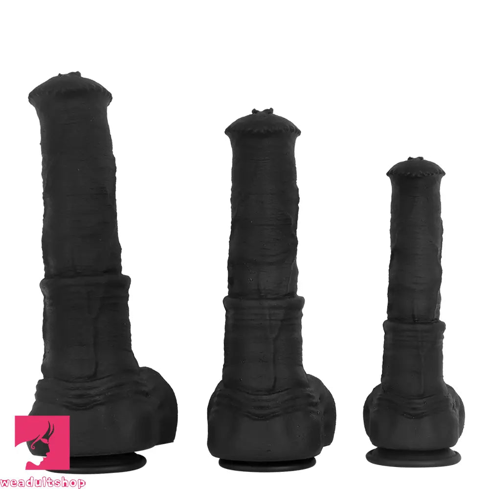 11.41in 13.18in 14.56in Big Long Black Silicone Thick Dildo Indoor Cock Toy