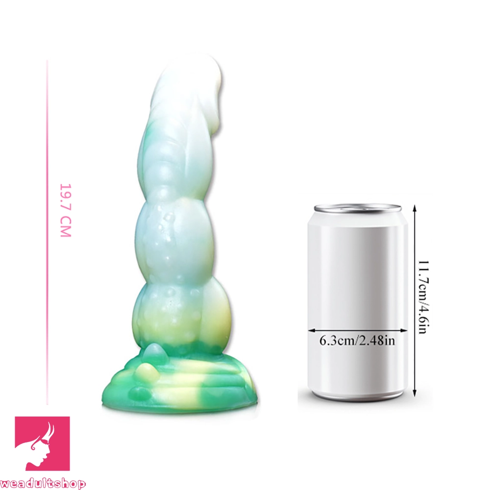 7.08in 9.05in Dinosaur Luminous Monster Soft Prostate Glowing Dildo