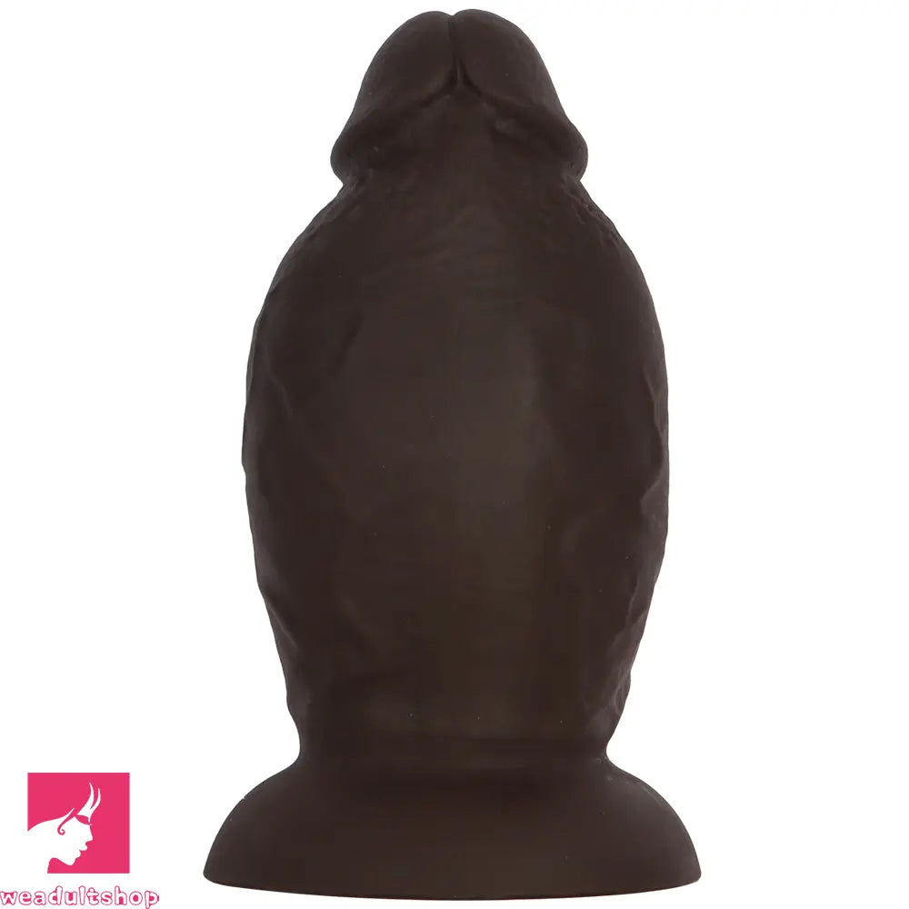 5.9in 8.66in 10.03in Coffee Eggless Large Anal Plug Penis Silicone Anal Dildo