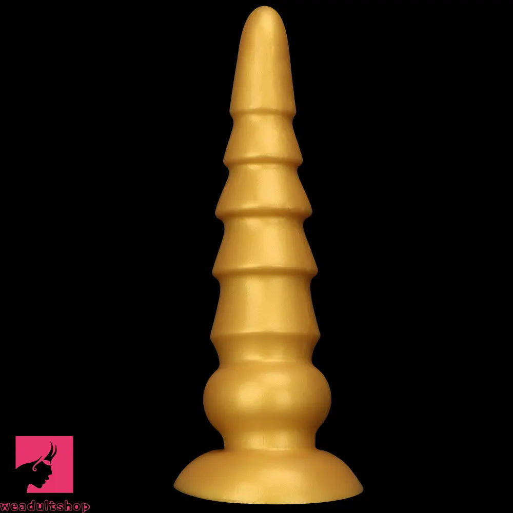 7.87in 11.41in 14.17in Golden Silicone Soft Anal Plug Dildo For Women Toy