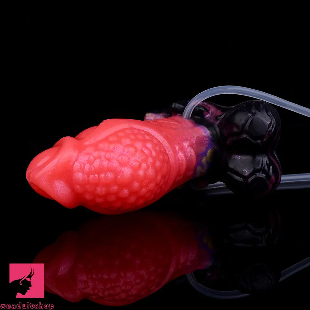 5.12in Fantasy Spiked Silicone Soft Inflatable Spraying Water Dildo For Sex