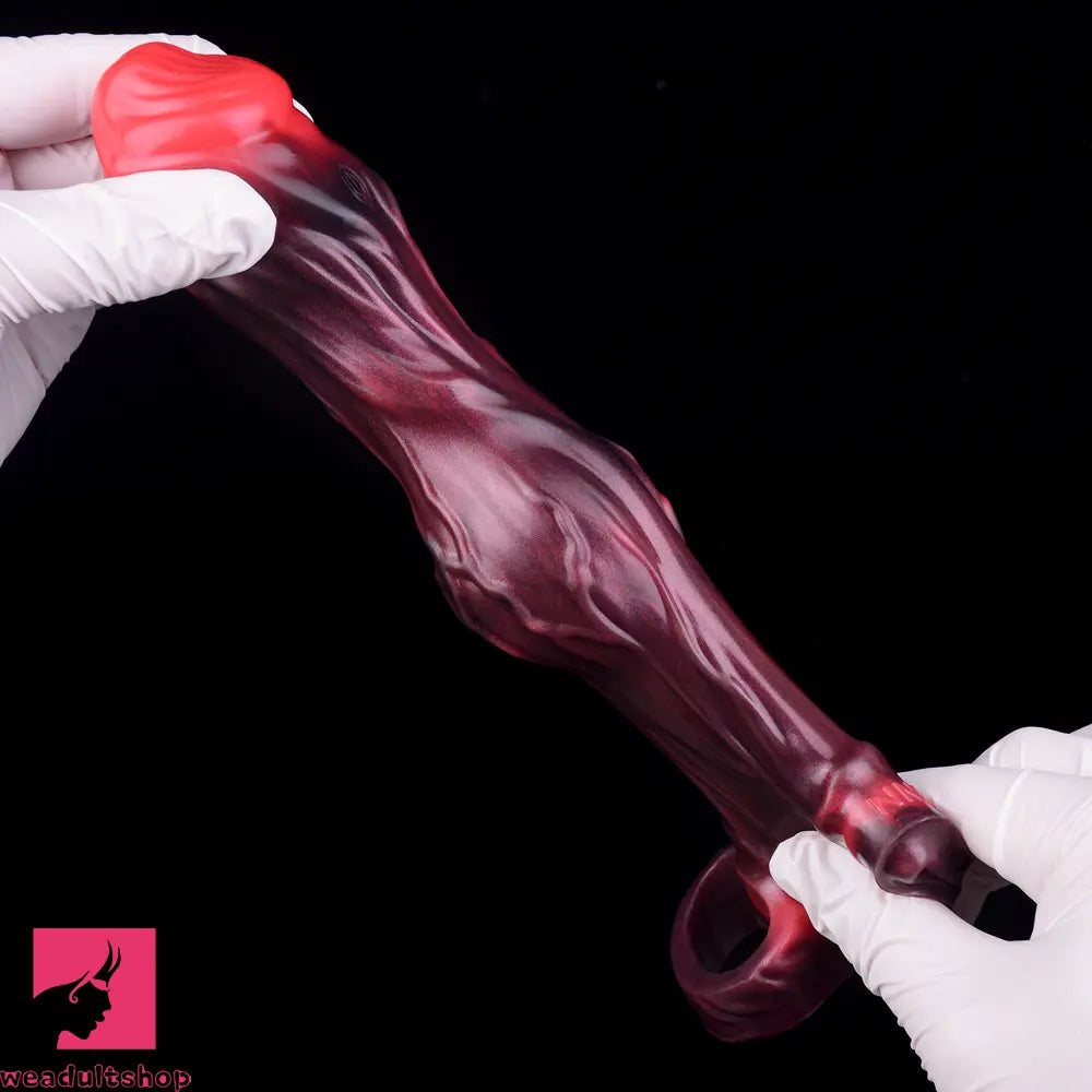 5.91in Silicone Dog Cock Sleeve Knot Dildo Vibrating Dildo With Cock Ring