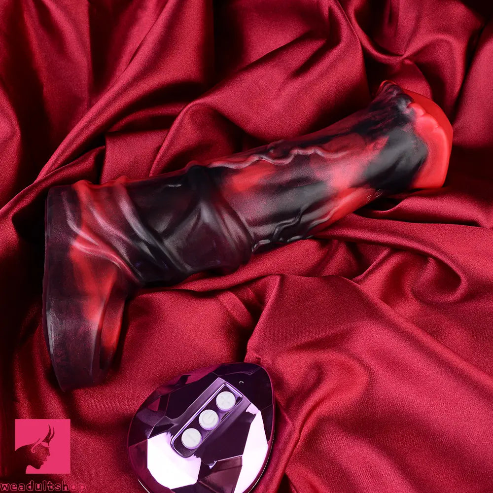 5.58in 7.17in Silicone Horse Penis Sleeve Cock Ring Hollow Vibrating Dildo