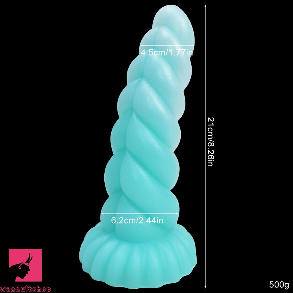 8.26in Fantasy Luminous Silicone Soft Dildo For Women Clit Masturbation