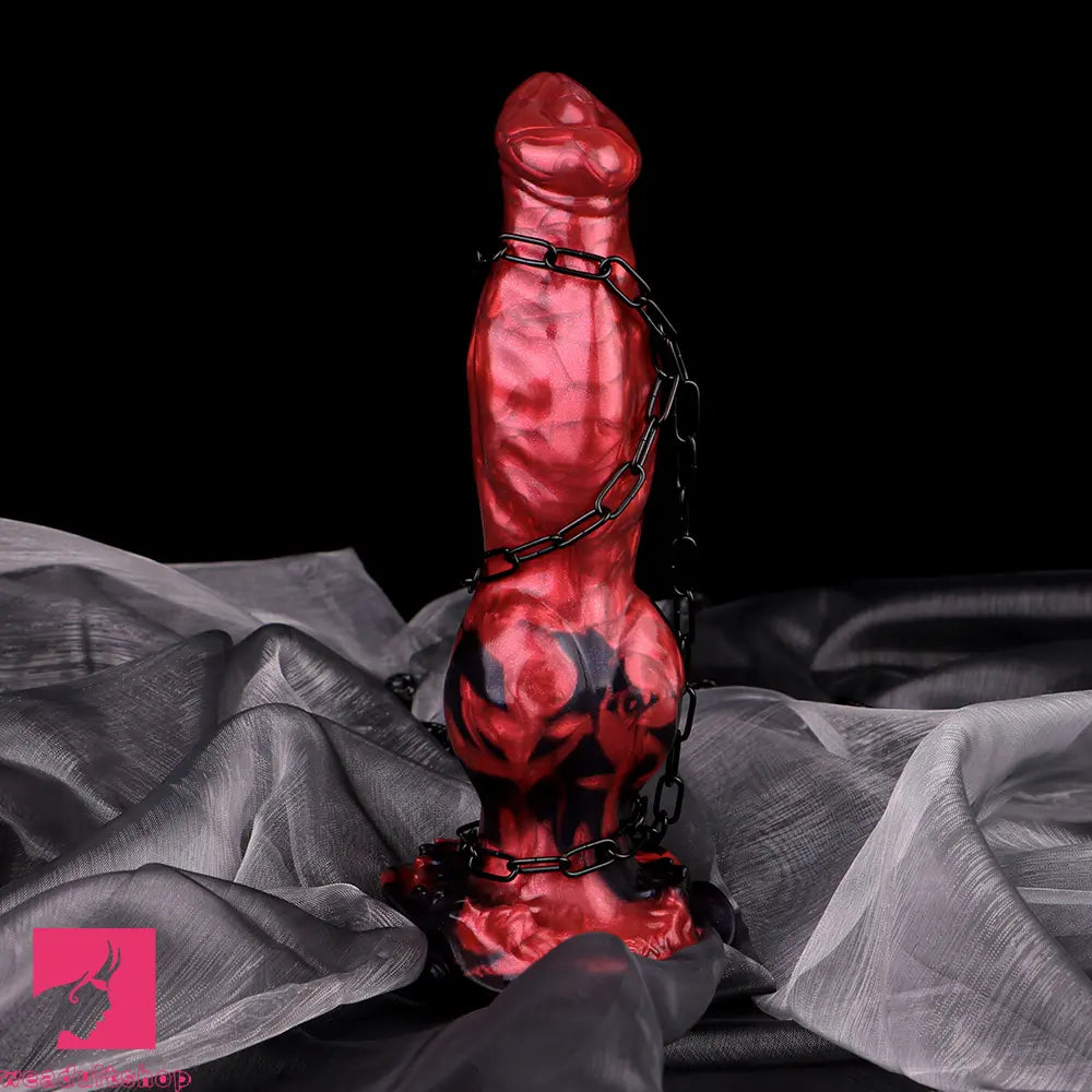 8.46in Knotted Silicone Big Animal Monster Odd Dildo Orgasm Cock