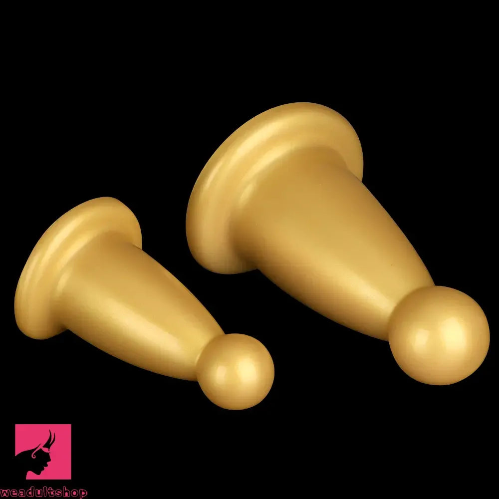 5.7in 7.87in Golden Silicone Soft Thick Butt Plug Dildo For Women Sex Toy
