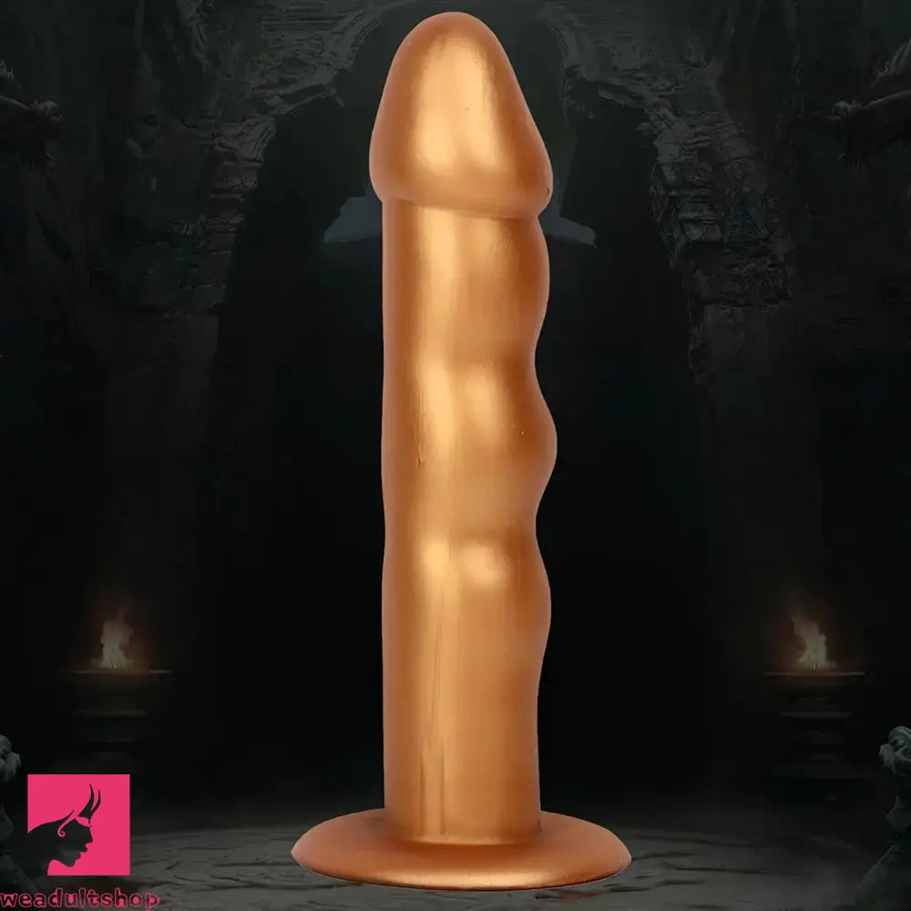 7.48in Silicone Gold Anal Plug Thick Dildo With Anchor Shape Base Cock