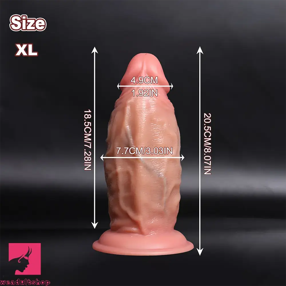 4.92in 5.9in 6.69in 8.07in 9.05in Real Thick Dual Density Silicone Real Dildo