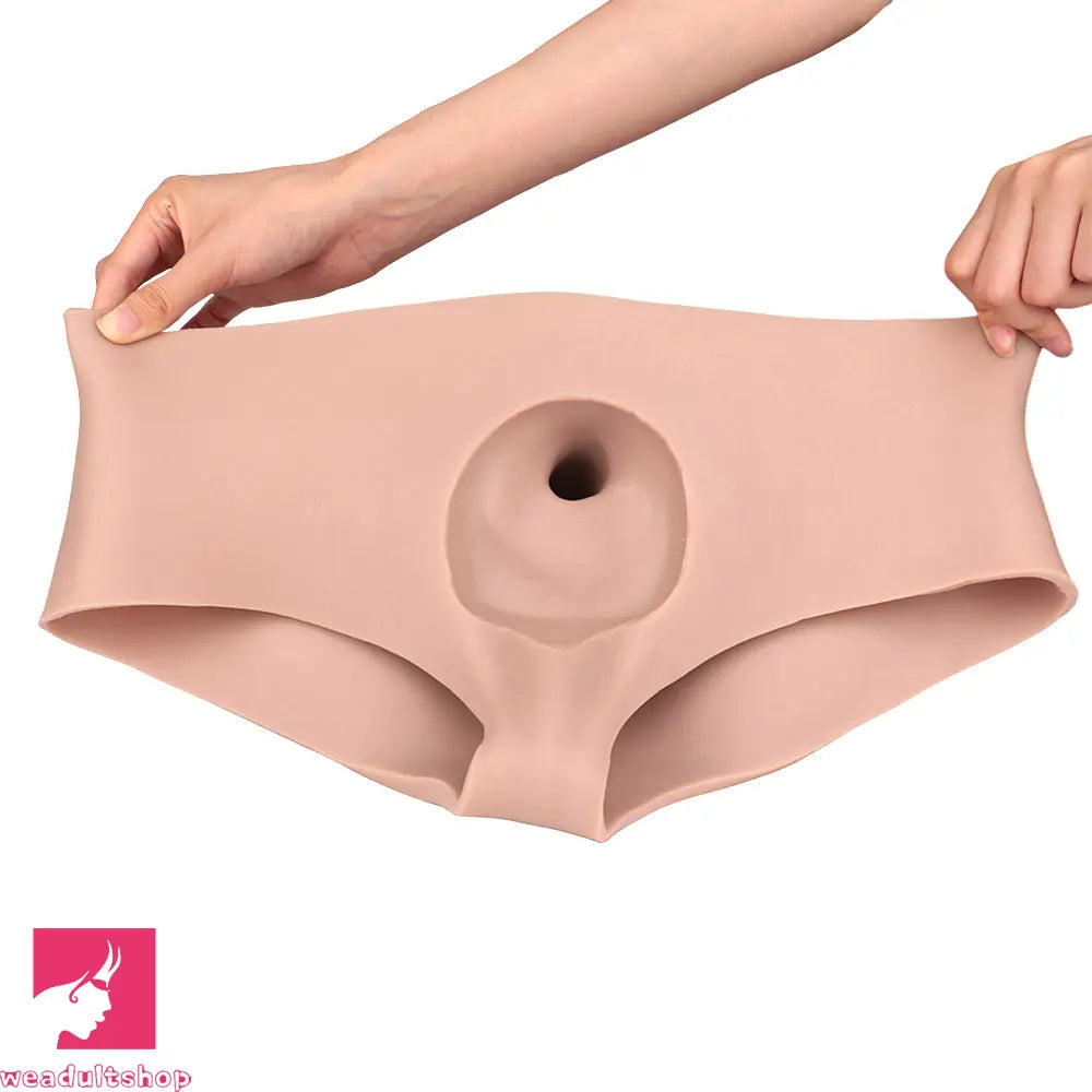 9.06in Hollow Penis Dildo Sleeve Silicone Soft Pants For Vaginal Sex Toy