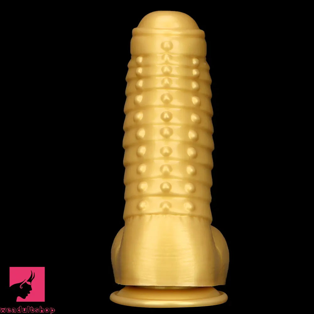 12.2in 13.38in Golden Liquid Silicone Giant Caterpillar Anal Thick Cock Dildo