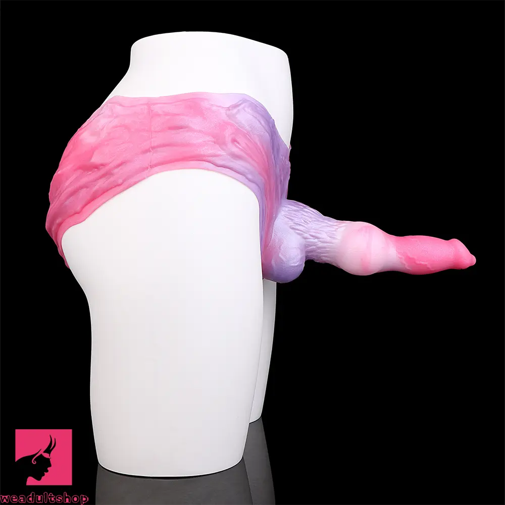 8.81in Knot Dog Silicone Monster Strap on Dildo For Couples Sex Orgasm