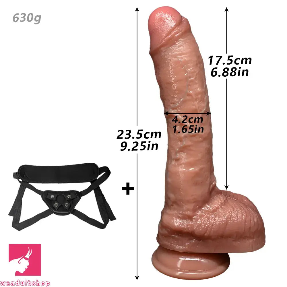 9.25in Uncut Realistic Strap on Dildo For Couples Intimate Companion