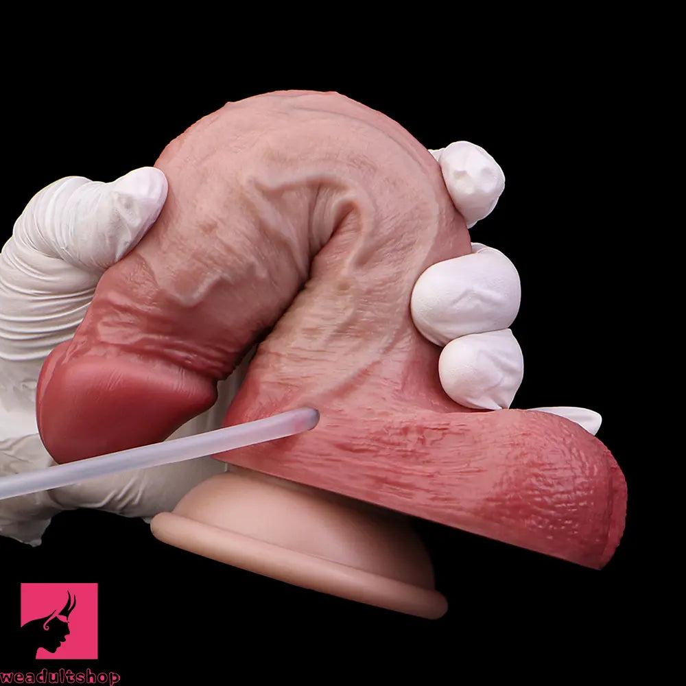 7.59in Liquid Silicone Double Layer Realistic Ejaculating Dildo For Love