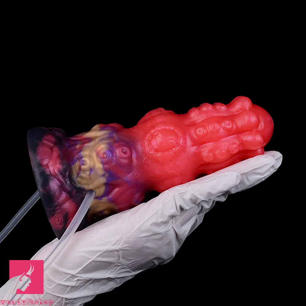 5.91in Fantasy Weird Silicone Soft Inflatable Spraying Water Dildo For Sex