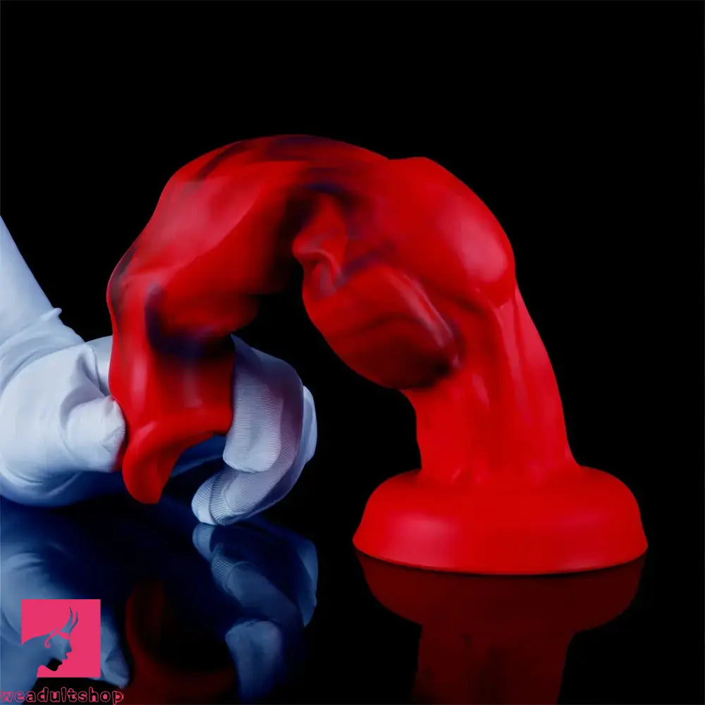 6.65in 7.63in 8.3in 9.25in 10.03in Red Black Odd Monster Dog Knot Dildo