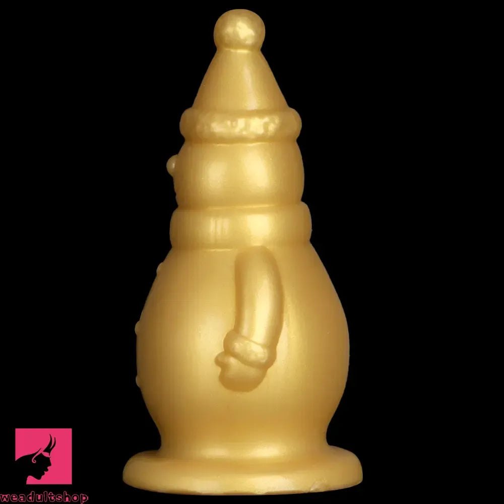 6.3in Snowman Silicone Soft Extra Golden Butt Plug Dildo For Clit Flirting