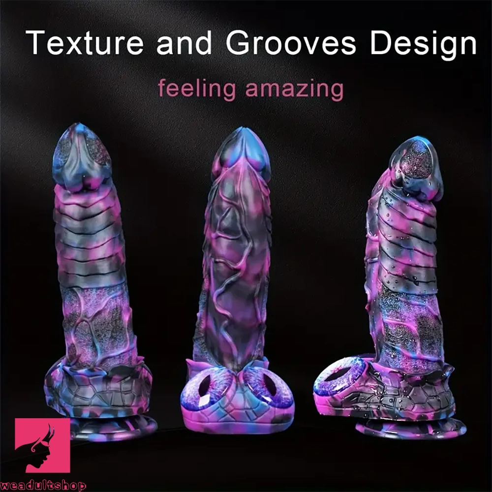 8.58in 9.2in 11in Silicone Fantasy Creature Big Dildo With Real Double Eyes