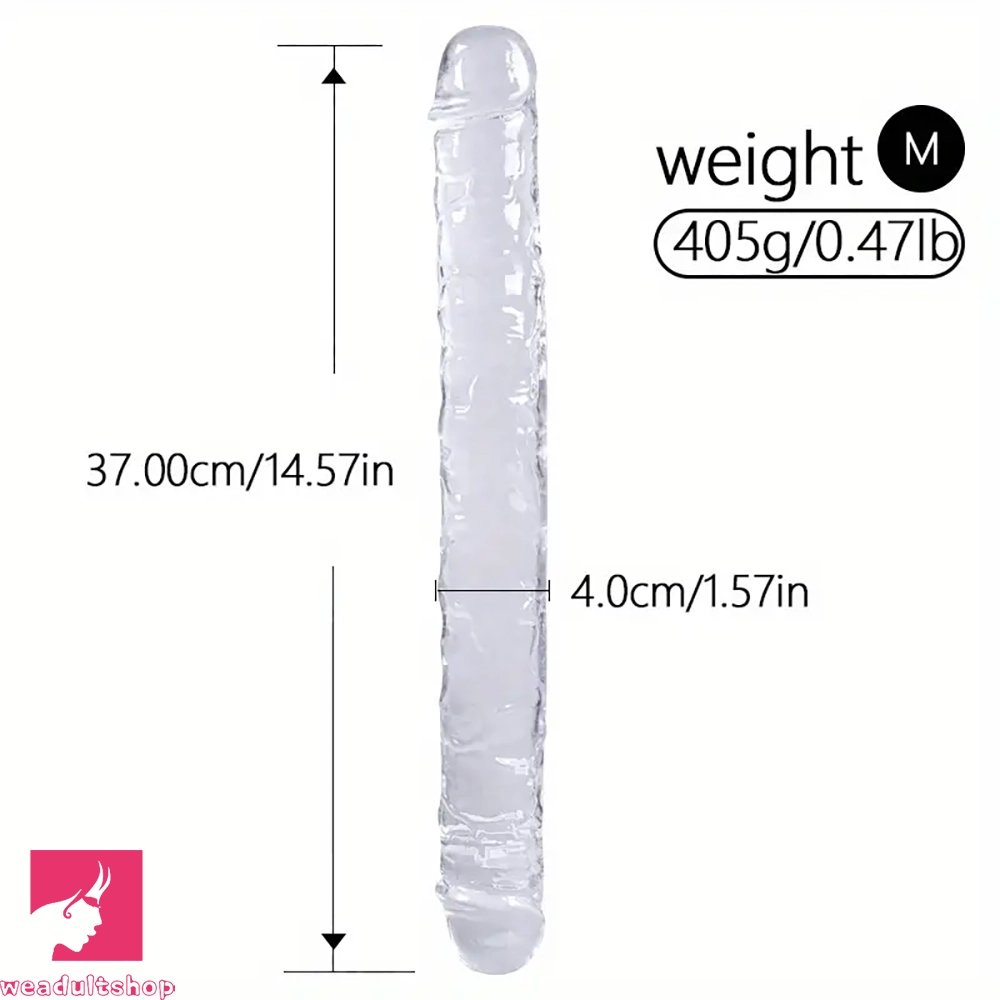 12in 13.58in 14.57in 17.13in Double-Ended Long Realistic Clear Big Dildo