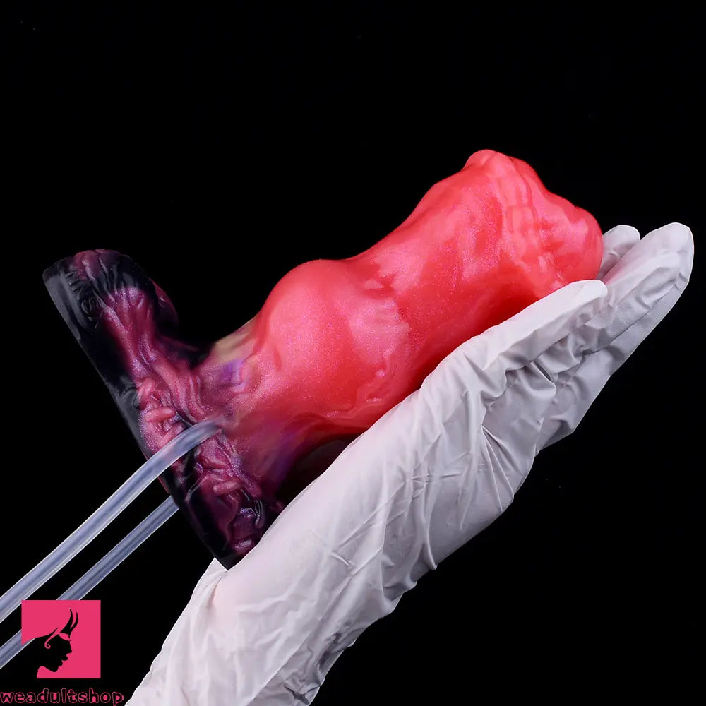 5.43in Fantasy Horse Knotted Silicone Flexible Inflatable Spraying Water Dildo