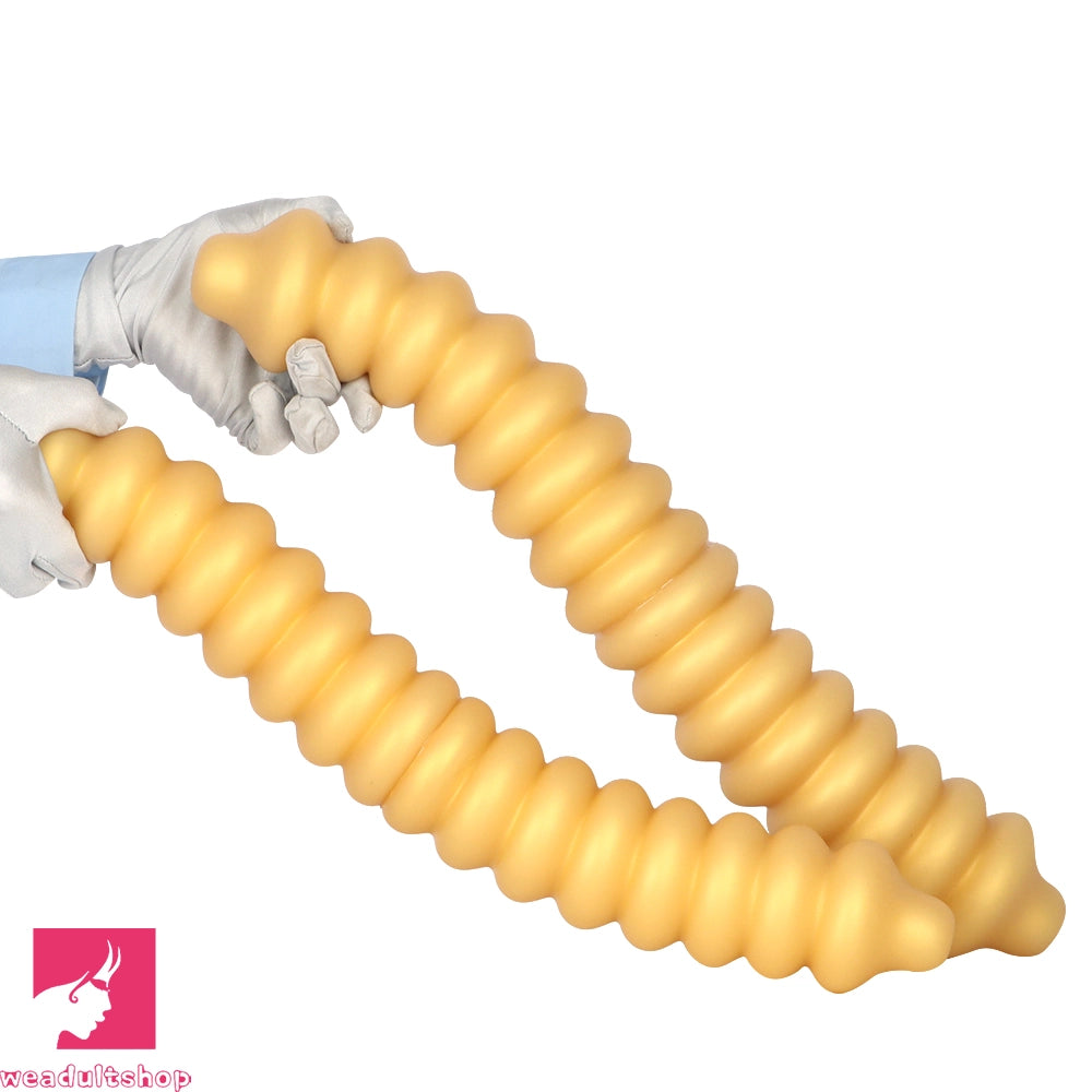 19.68in Silicone Long Large Double Head Threaded Fat Anal Plug Cock Dildo