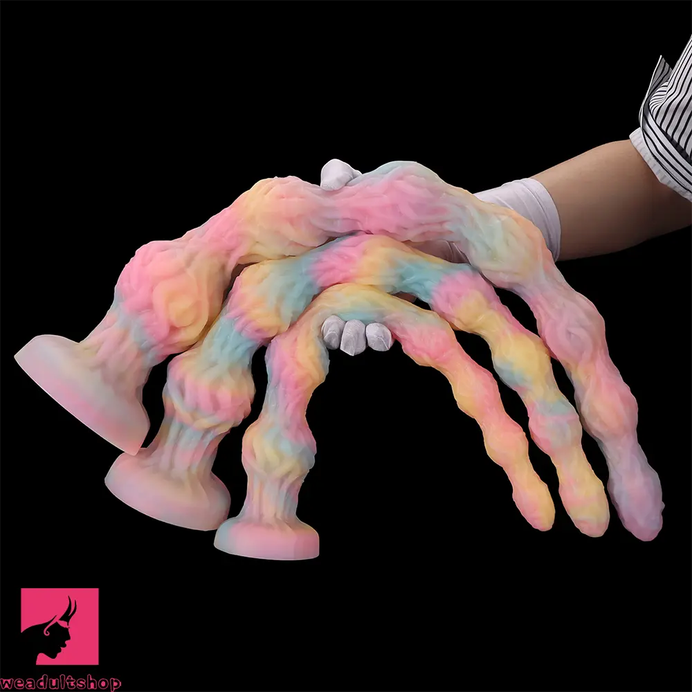 17.32in 21.25in 25.19in Luminous Pull Beads Silicone Dildo Butt Plug Rare Cock
