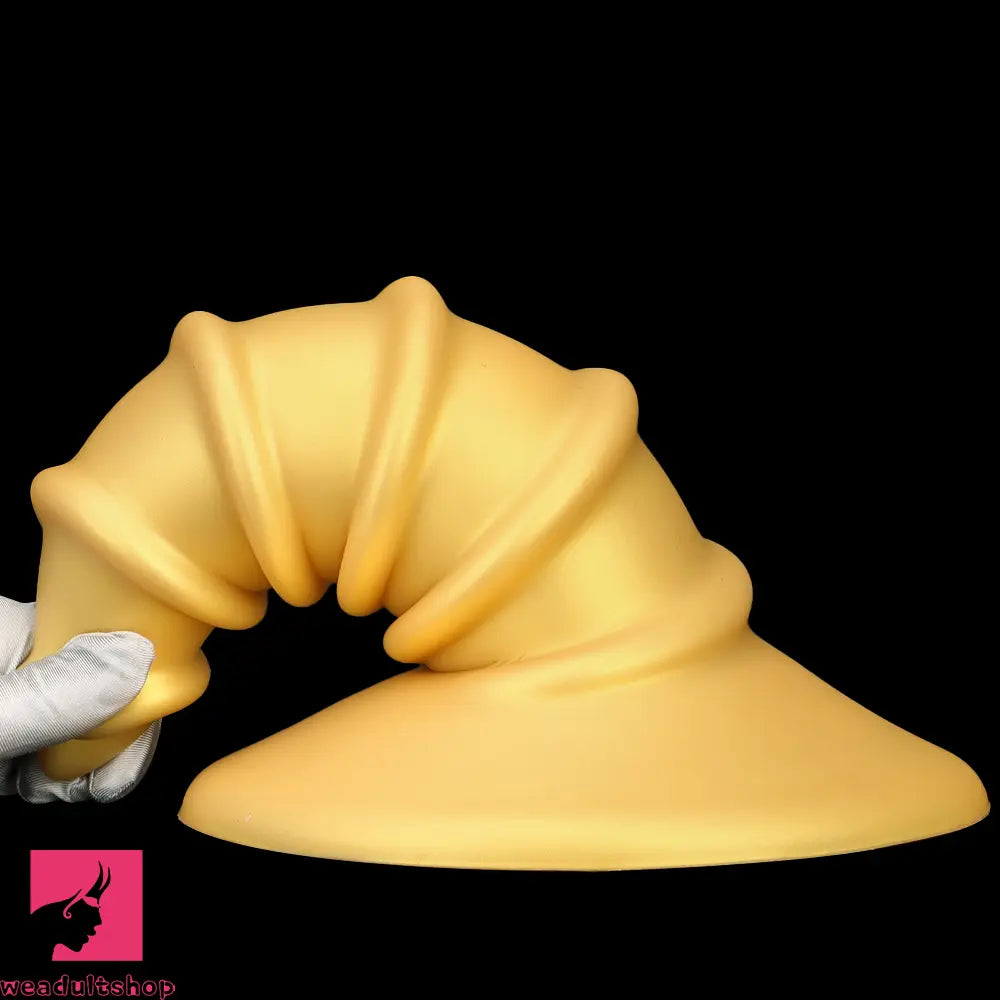 9.05in 11.22in Gold Silicone Screw Giant Cock Anal Plug Thick Fisting Dildo