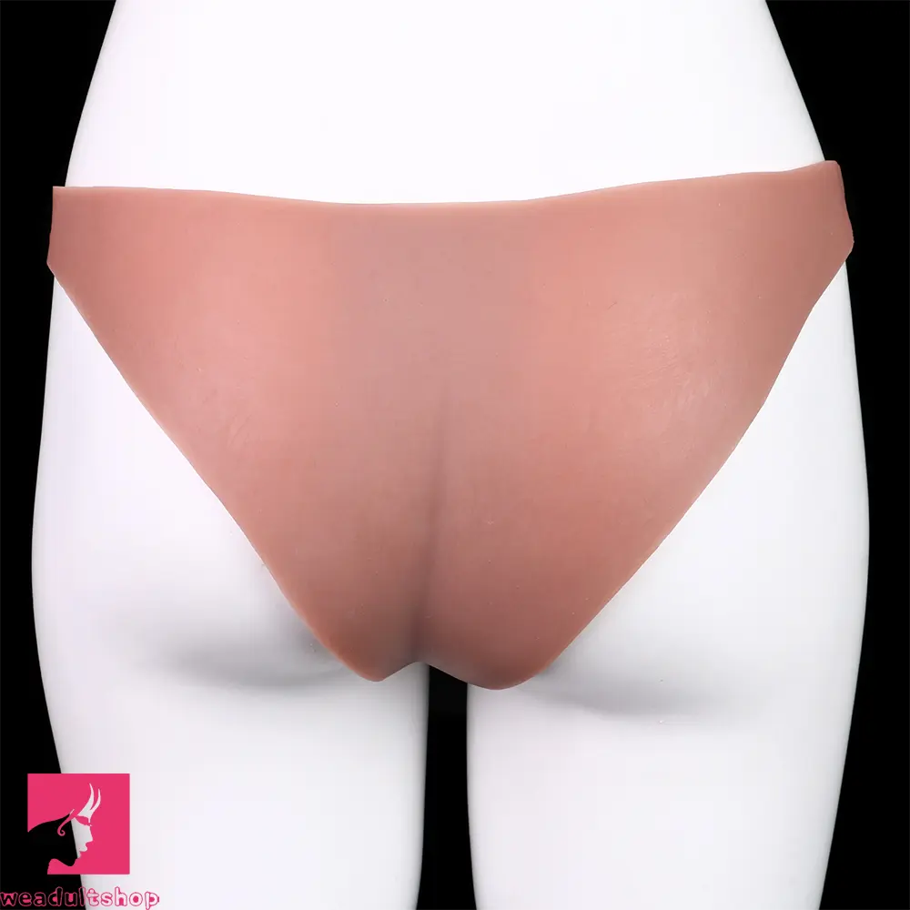 8.27in Wearable Hollow Dildo Pants Silicone Leather Sleeve For Male Penis