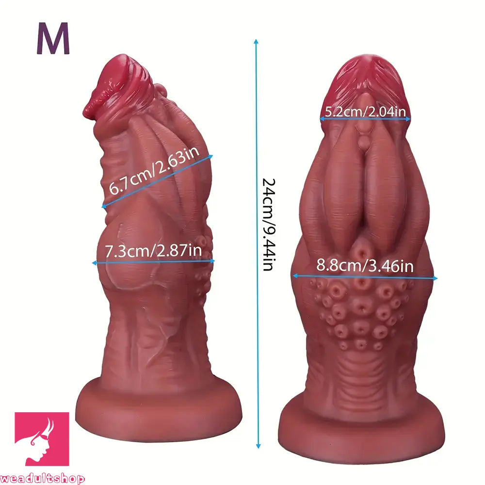 9.05in 9.44in 10.23in 11.61in 12.59in G-Spot Tentacle Knot Fantasy Soft Dildo