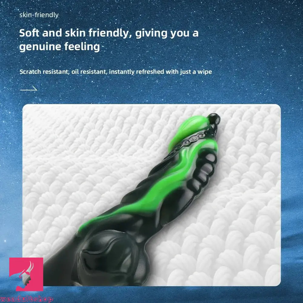 8.11in Weird Penis Three Colors Soft Silicone Postpartum Handle Dildo