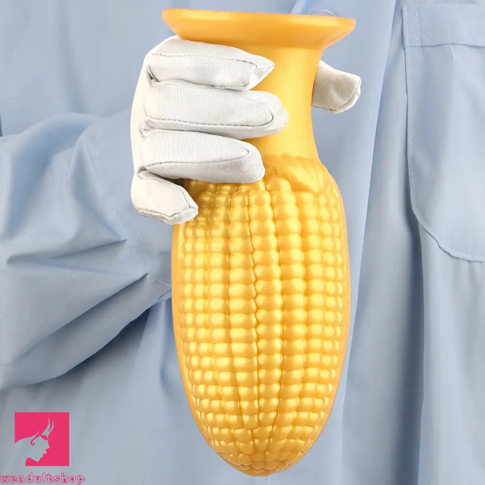 5.9in 6.7in 8.07in Liquid Silicone Thread Granules Soft Corn Gold Cock Dildo