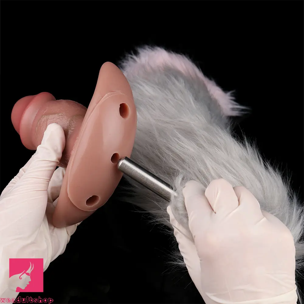 5.87in Small Automatic Vibrating Realistic Dildo Butt Plug Tail Mini Mouth Gag