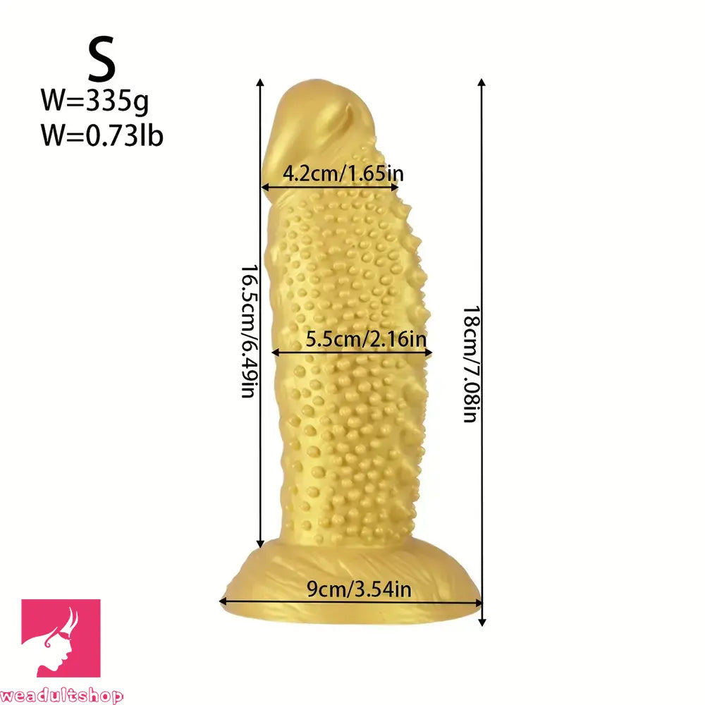 7.08in 8.66in 10.23in 11.81in 13.38in Spiky Particles Huge Dildo With Penis