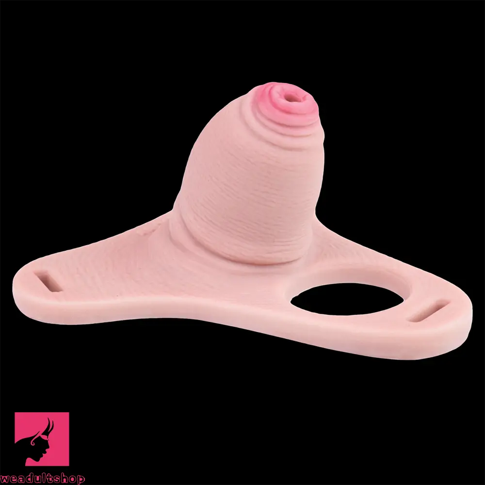 3.54in Strap on Chastity Dildo Wearable Realistic Cock Cage For Men Dilator