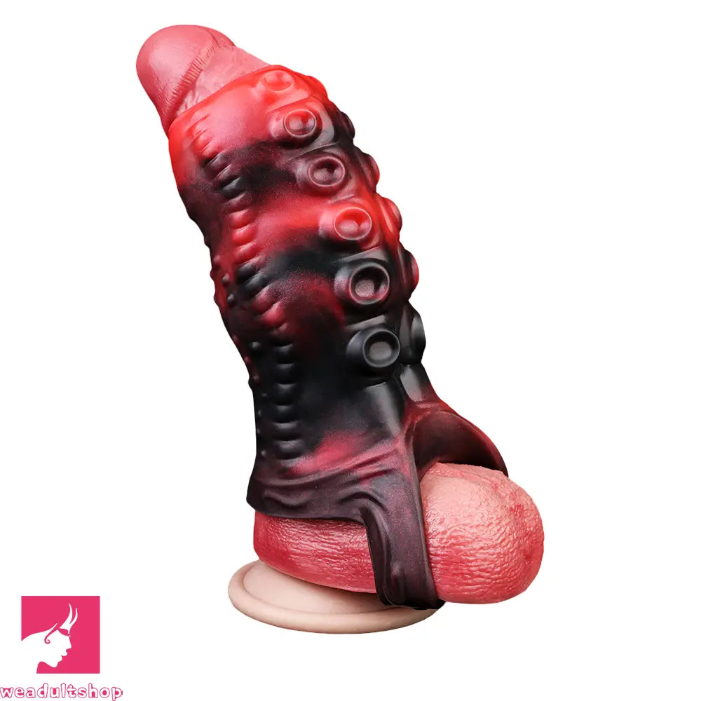 3.54in 4.72in 5.51in 6.69in Tentacle Silicone Soft Dildo Sleeve Penis Extender