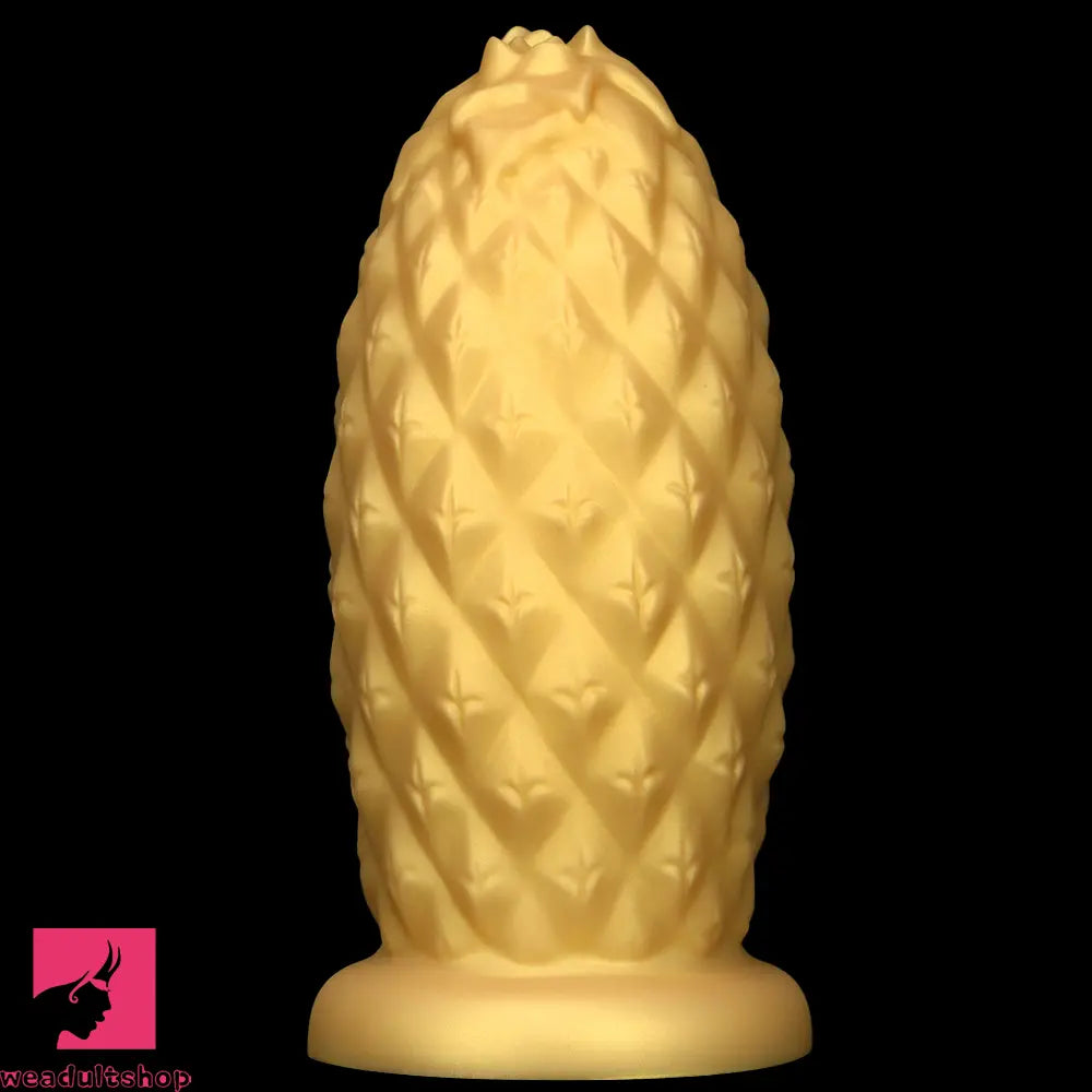 8.26in 10.03in 11.81in Gold Silicone Pineapple Giant Cock Anal Plug Dildo