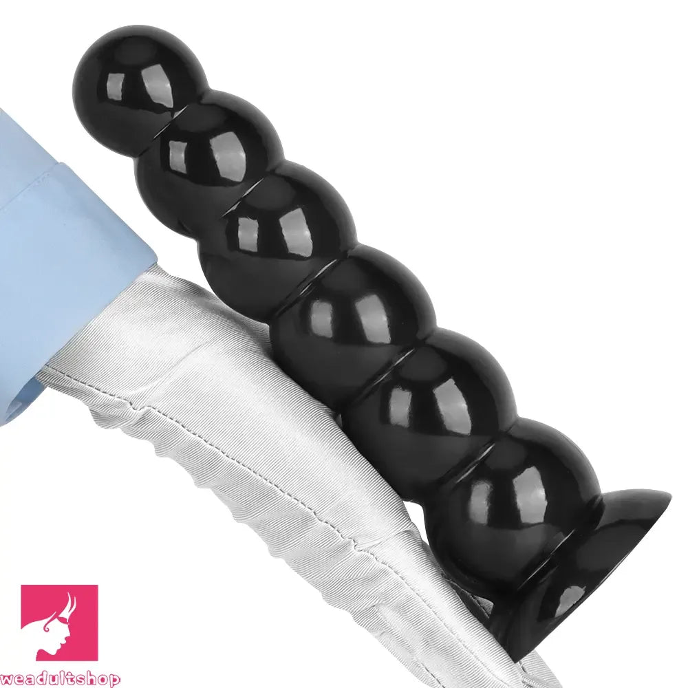 6.7in 8.26in Anal Beads Dildo PVC Black Sex With Powerful Suction Cup