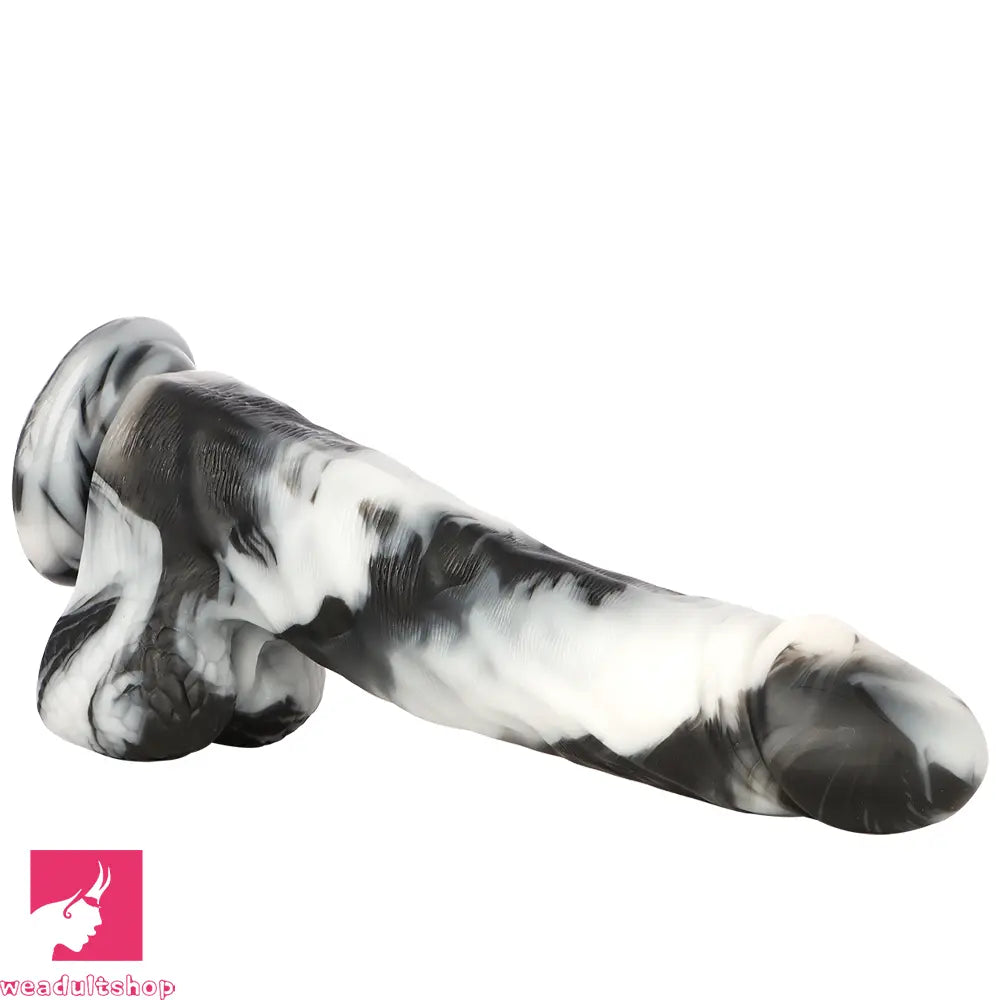 13.38in Black White Mixed Color PVC Extra Huge Long Thick Male Dildo