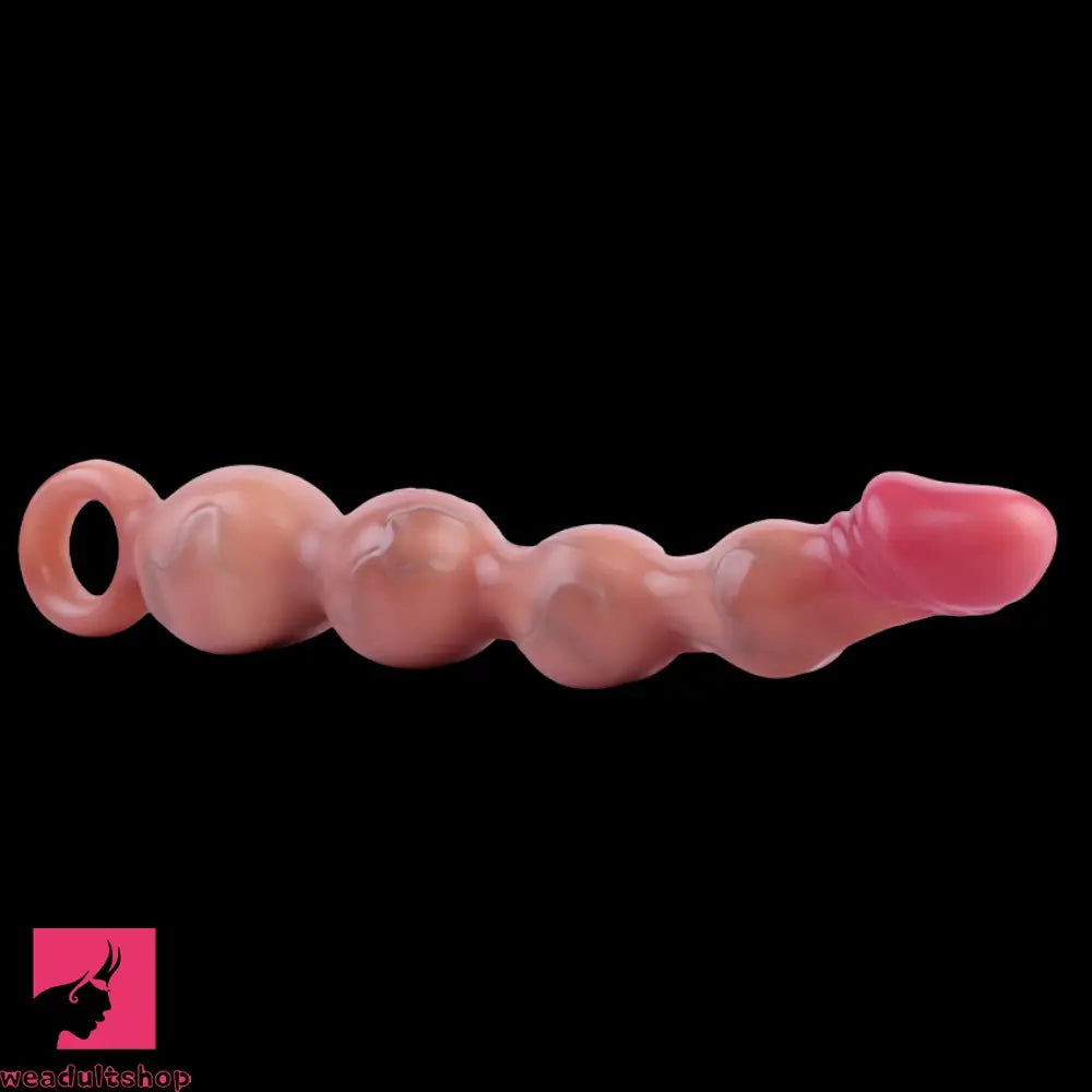10.8in Big Vibrating Silicone Soft Pulling Beads Odd Dildo With 3 Motors