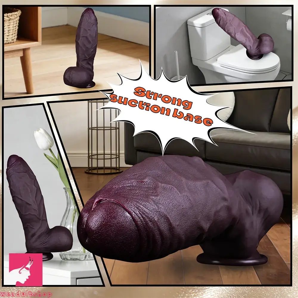 5.91in 7.48in 8.86in 10.43in Realistic Silicone Uncut Thick Dildo Sex Love Toy