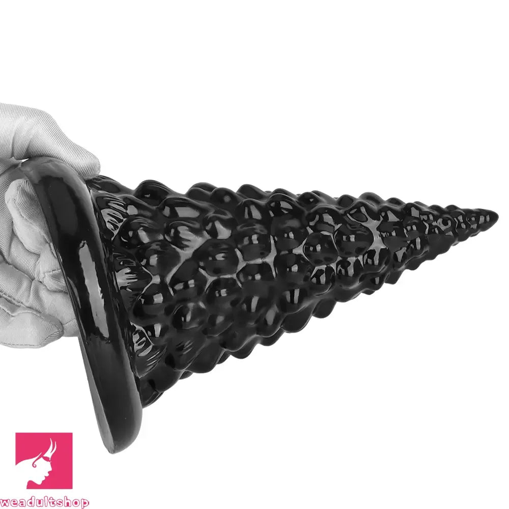7.87in Black PVC Thick Anal Plug Anal Expansion Suction Cup Clit Dildo