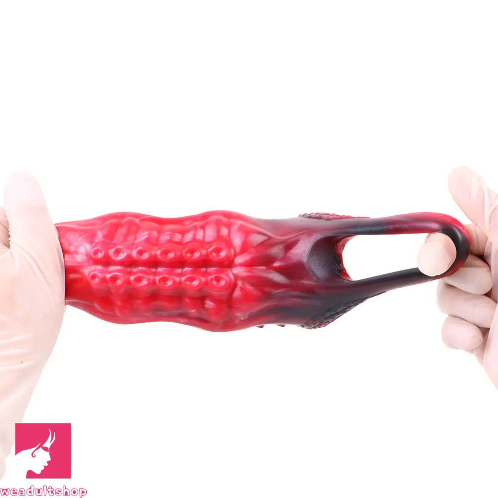 6.14in Hollow Dildo Built-in keel Vibration Remote Control Tentacle Penis Sleeve